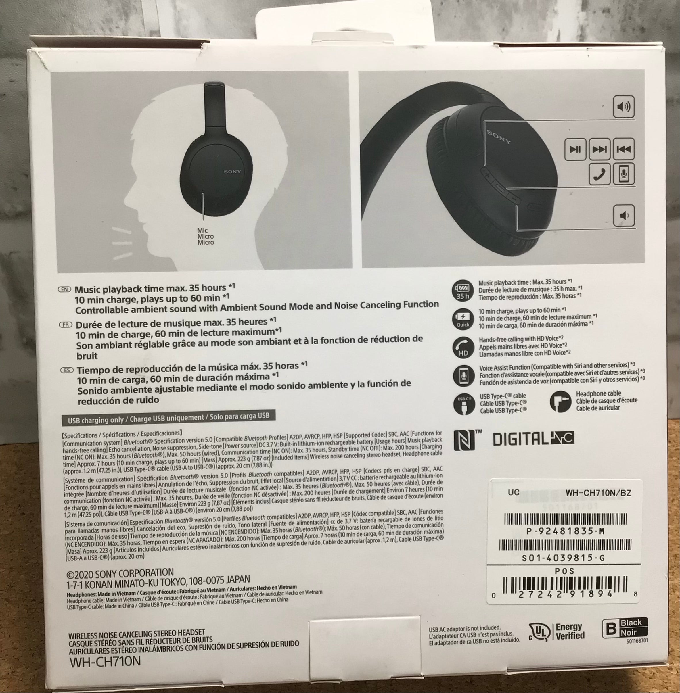 Sony Noise Cancelling Headphones WHCH710N: Wireless Bluetooth * Tested/Working* (7868772876526)